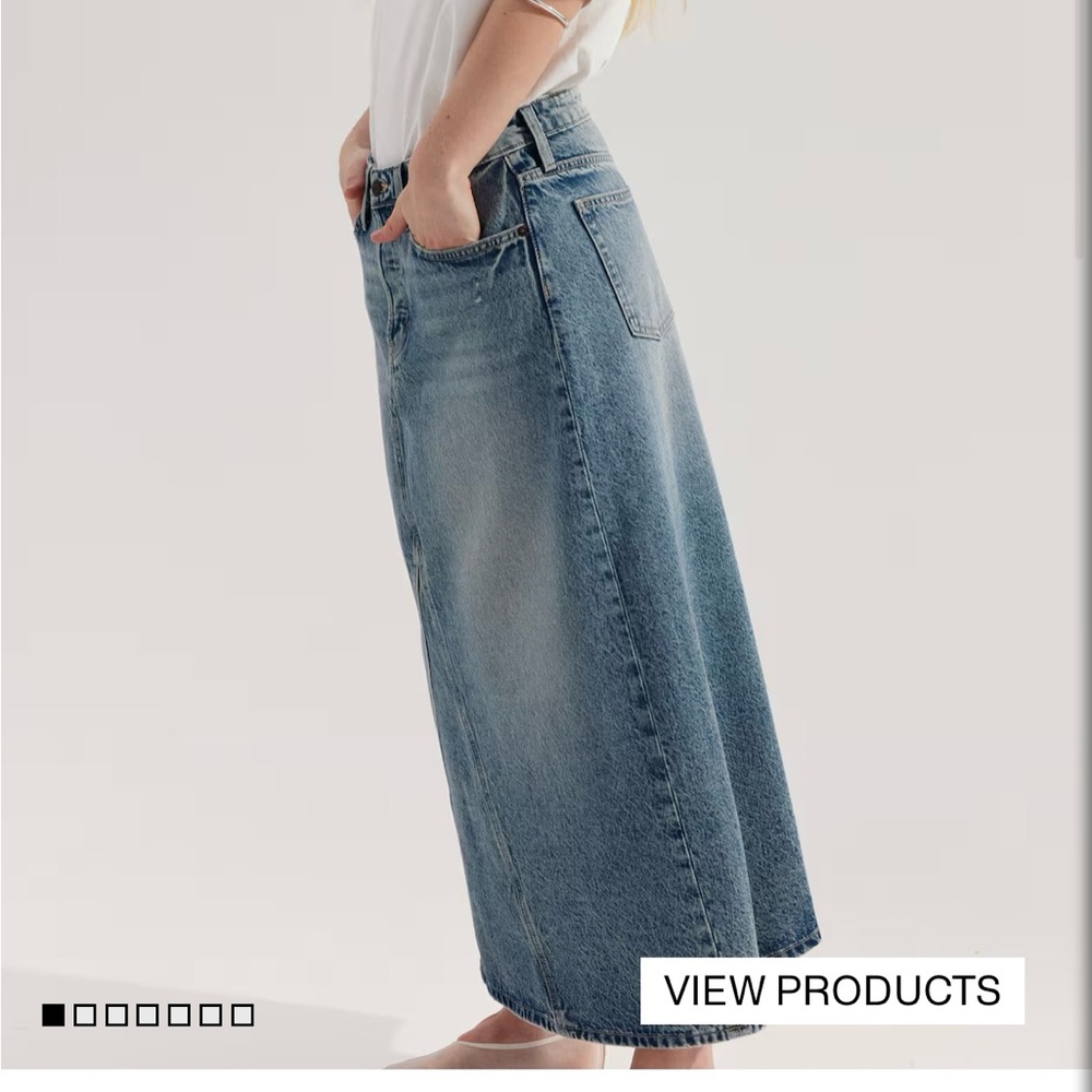 H&M Blue Maxi Skirt A-Line Casual